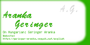 aranka geringer business card